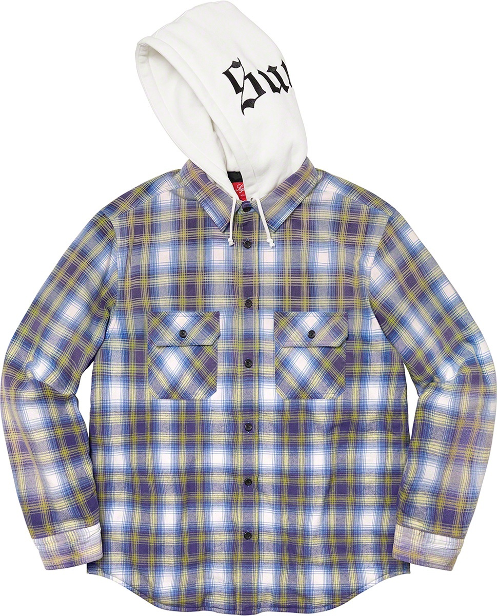 Hooded Flannel Zip Up Shirt view 11